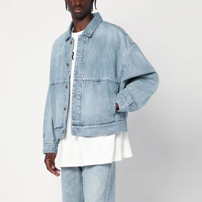 Fear Of God Denim Trucker Casual Jackets And Parka Blue In Light Blue