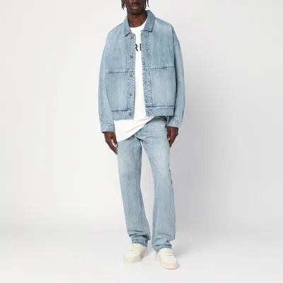 Fear Of God Denim Trucker Casual Jackets And Parka Blue In Light Blue