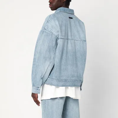 Fear Of God Denim Trucker Casual Jackets And Parka Blue In Light Blue