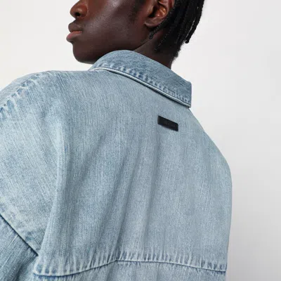 Fear Of God Denim Trucker Casual Jackets And Parka Blue In Light Blue