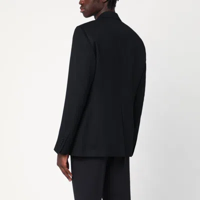 Lardini Black Single-breasted Jacket In Wool Blend In Black