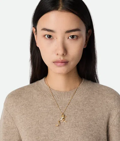 Bottega Veneta Rana Necklace In Yellow Gold
