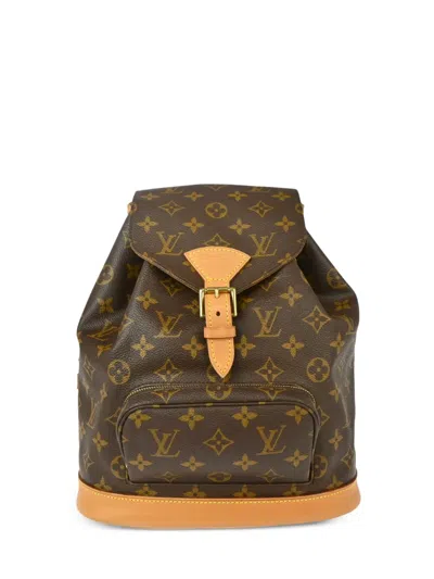 Pre-owned Louis Vuitton 1999 Montsouris Mm Backpack In 褐色