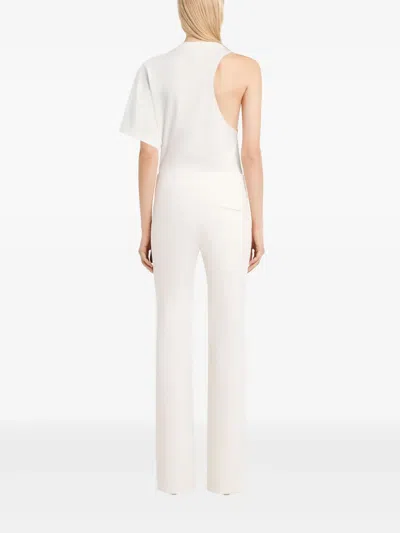 Courrèges Courregès Oneshoulder Tshirt In Scuba In 白色