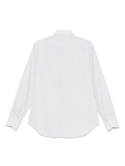 Canali Check Shirt In White