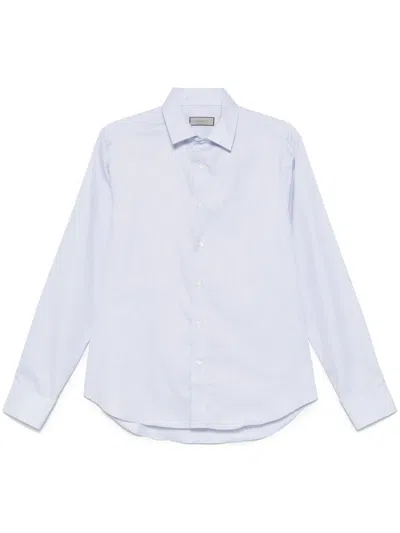 Canali Micro Check Shirt In Blue