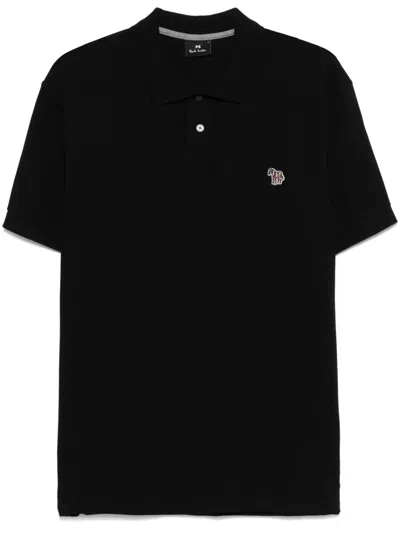Ps By Paul Smith Ps Paul Smith Slim Fit Polo Shirt In Organic Cotton In Black