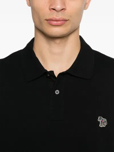Ps By Paul Smith Ps Paul Smith Slim Fit Polo Shirt In Organic Cotton In Black