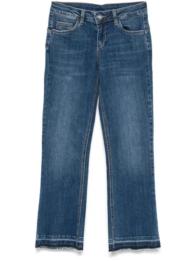 Liu •jo Cropped Bootcut Jeans In Blue