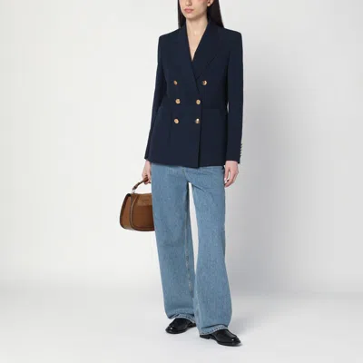 Gucci Blazer Double-breasted Gold-tone Buttons In Blue