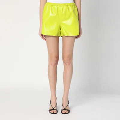 Gucci Lime Green Shorts In Leather In Green