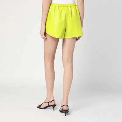 Gucci Lime Green Shorts In Leather In Green