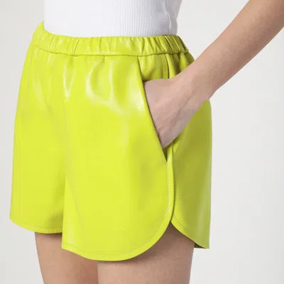 Gucci Lime Green Shorts In Leather In Green