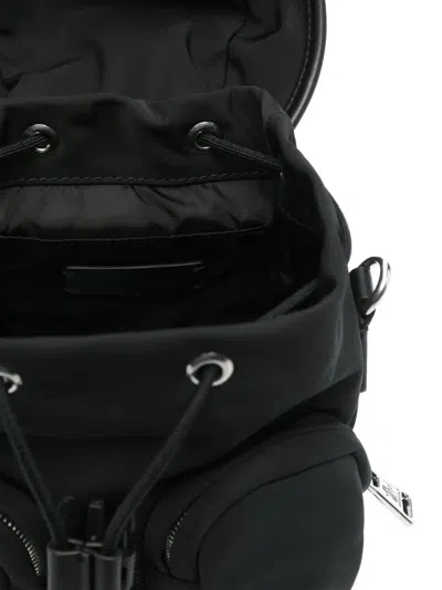 Moncler Functional Polyester Backpack With Multiple Pockets In Black