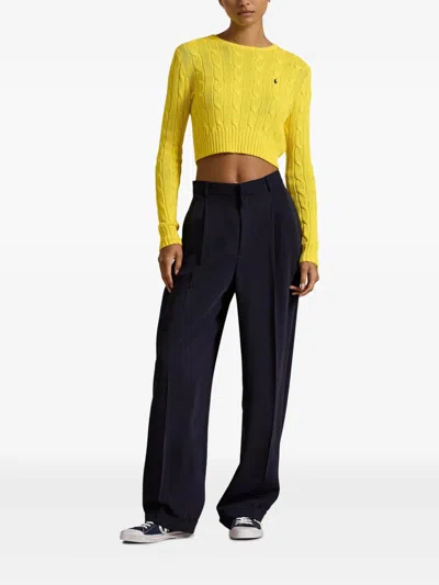 Polo Ralph Lauren Polo Pony-embroidered Jumper In Yellow