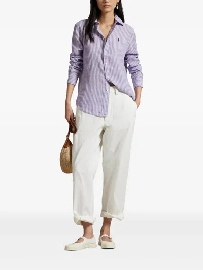 Polo Ralph Lauren Lilac Oxford Shirt In Purple