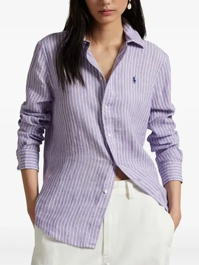 Polo Ralph Lauren Lilac Oxford Shirt In Purple