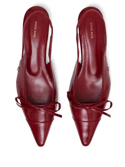 Anine Bing Zoey Slingback Pumps In Red