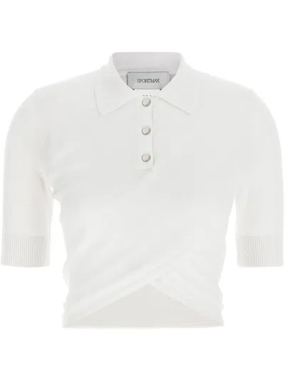 Sportmax Woman Sweater White Size L Cotton In 白色