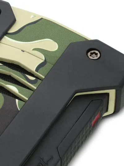 St Dupont Engraved-logo Lighter In Green