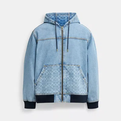 Coach Outlet Signature Denim Zip Jacket In Multi