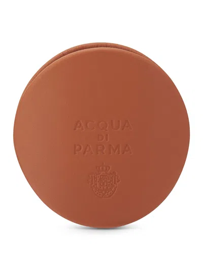 Acqua Di Parma Yellow Leather Car Diffuser Case In Camel Leather