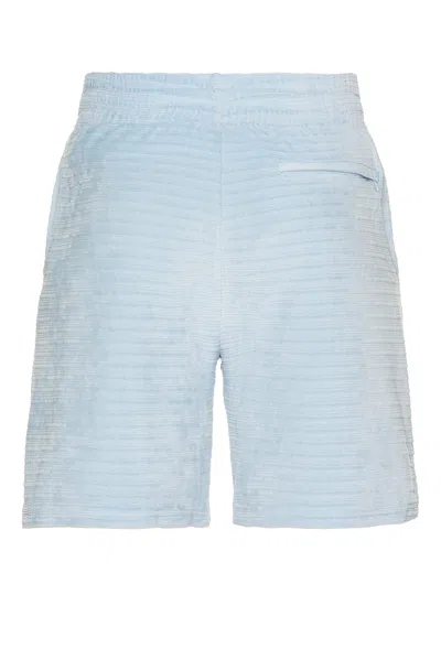Casablanca Velour Stripe Shorts In Light Blue