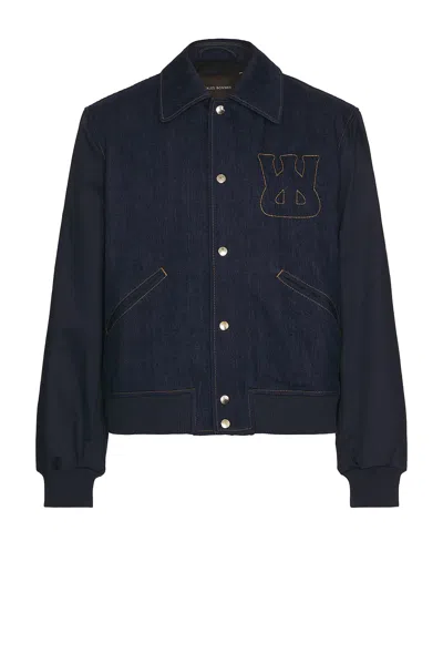 Wales Bonner Long-sleeved Denim Coat In Black