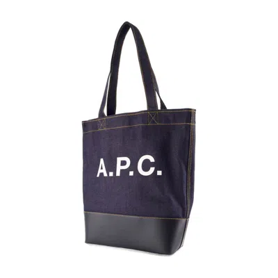 Apc A.p.c. Axel Small Denim Tote Bag In Blue