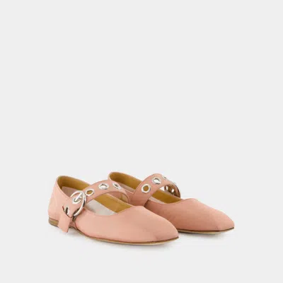Aeyde Uma Eyelet-buckle Ballet Flats In Pink