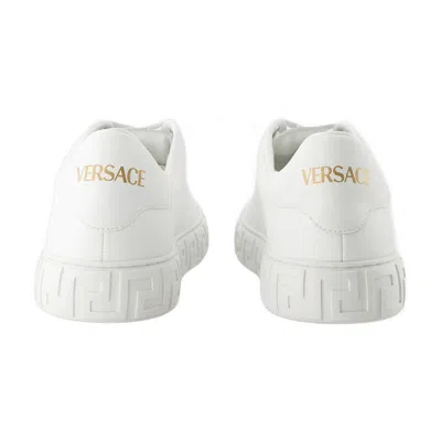Versace Greca Responsible Faux Leather Sneakers In White