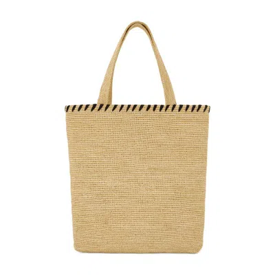 Lanvin Shopping Bag With Logo In Beige