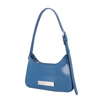 Acne Studios Letter Detail Shoulder Bag In Blue