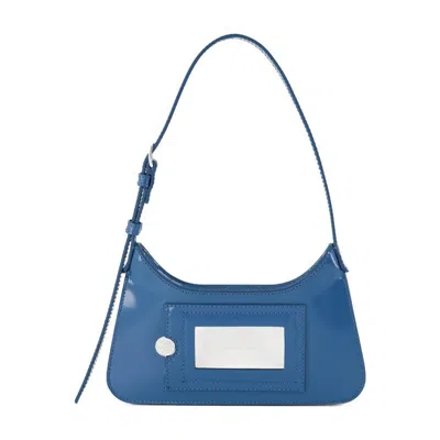 Acne Studios Letter Detail Shoulder Bag In Blue