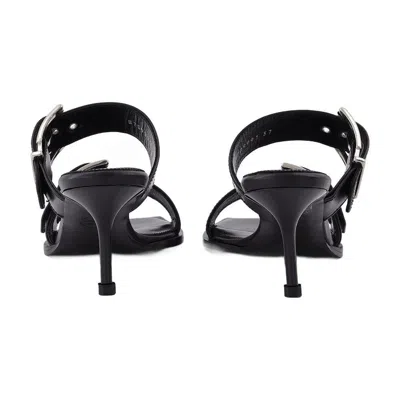 Alexander Mcqueen 75 Leather Buckle Sandals In Black
