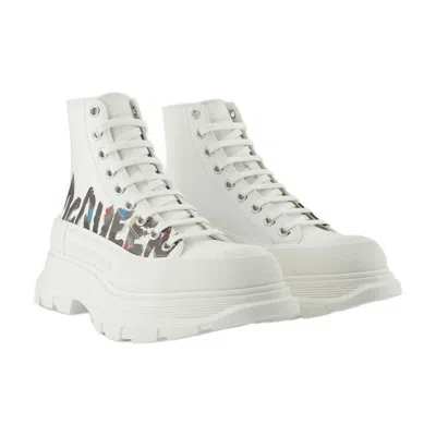Alexander Mcqueen Tread Slick Canvas Sneakers In White