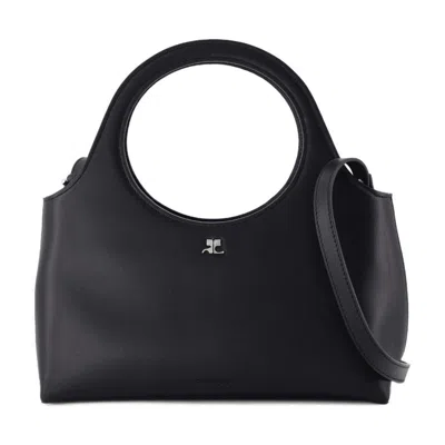 Courrèges Holy Day Leather Bag In Black
