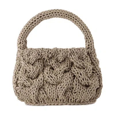 Jw Anderson Small Cable Knit Crossbody In Grey