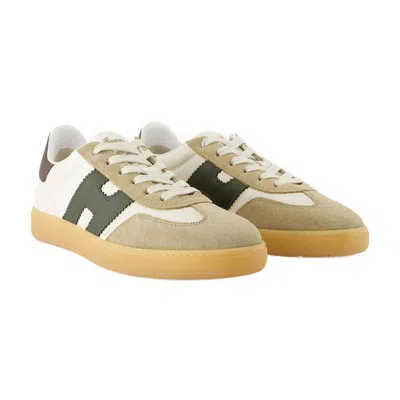 Hogan Leather And Suede Sneakers With Memory Foam Insole In Neutral