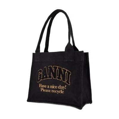 Ganni Large Easy Shopper Bag In Black
