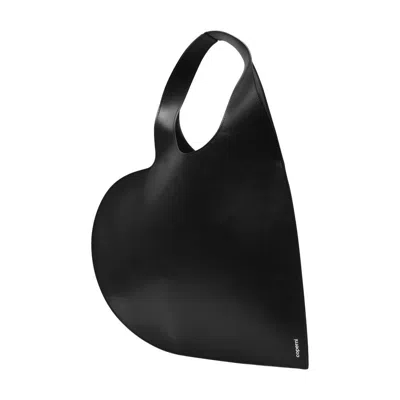 Coperni Heart-shape Leather Tote Bag In Black