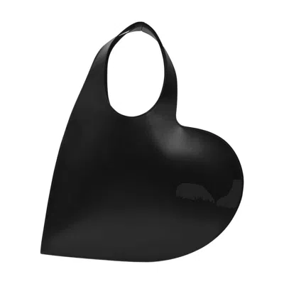 Coperni Heart-shape Leather Tote Bag In Black