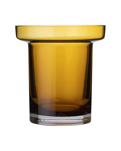 Kosta Boda Handmade Limelight Low Vase In Orange