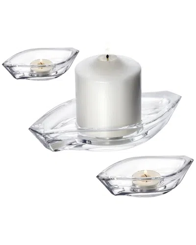 Orrefors Wave 3 Piece Votive Set