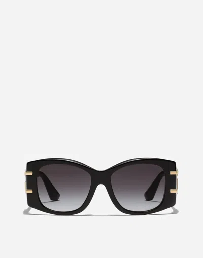 Dolce & Gabbana Womens Black Dg4501 Butterfly-frame Acetate Sunglasses