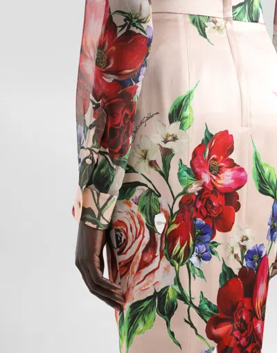 Dolce & Gabbana Floral-print Silk Shirt In Multicolor