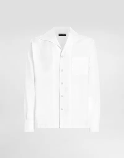 Dolce & Gabbana White Linen Shirt In White