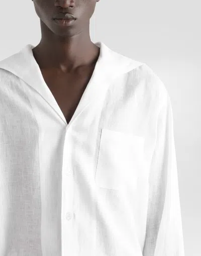 Dolce & Gabbana White Linen Shirt In White
