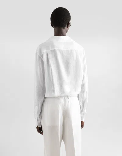 Dolce & Gabbana White Linen Shirt In White