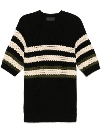 Tagliatore Gestreiftes Oberteil In Schwarz